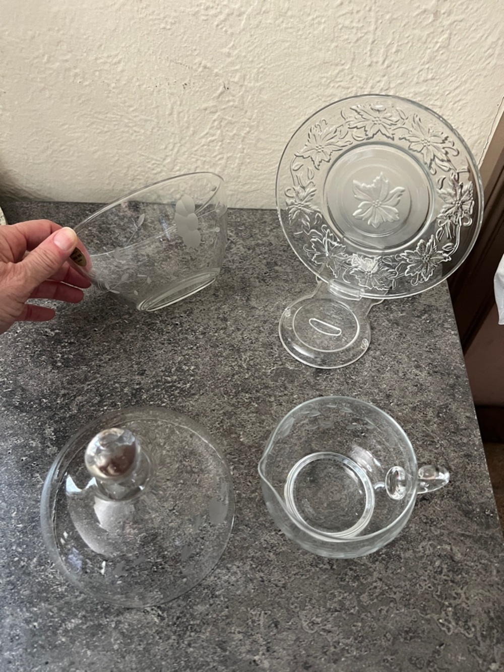 Princess house heritage & fantasia lot plate bowl creamer dome